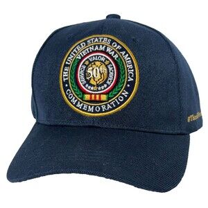 Vietnam War 50th Commemoration Hat Cap Service Valor Sacrifice Blue NWOT